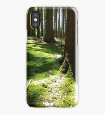 Sunrise in the forest - sunbeams trees iPhone Case