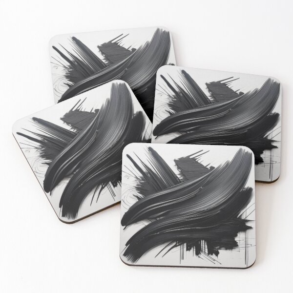 Item preview, Bold Black and White Abstract Brush Strokes designed and sold by RaiyaTees.