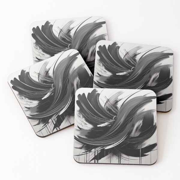 Item preview, Bold Monochrome Abstract Brush Strokes designed and sold by RaiyaTees.