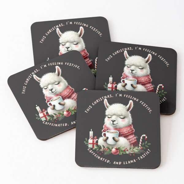 Item preview, This Christmas, I’m feeling festive, caffeinated, and llama-tastic! designed and sold by Crafty Capers Drift.