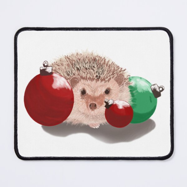 Item preview, Hedgehog surrounded by Christmas Ornaments  designed and sold by TheFatTree.