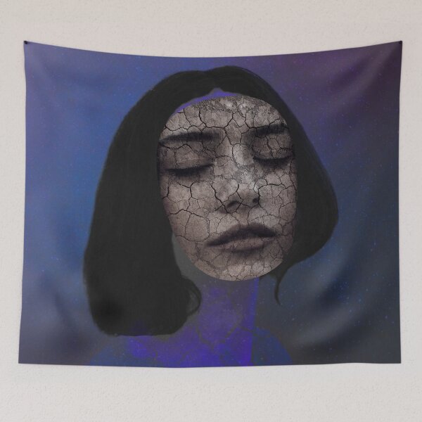 Item preview, Surreal Woman's Purple Portrait Collage designed and sold by Frida Why.