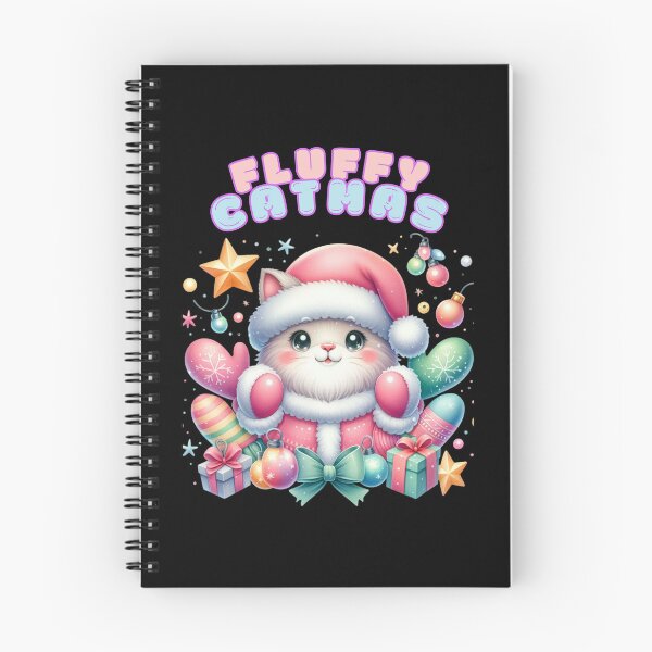 Artikelvorschau, Fluffy Catmas Süße Weihnachtskatze wünscht frohe Weihnachten 1 entworfen und verkauft von Designed-By-KC.