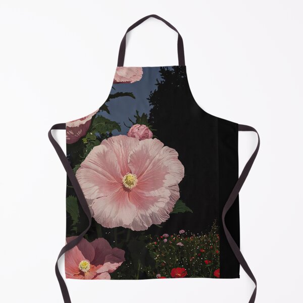 Item preview, Whimsical Dark Fantasy Painting: Enchanted Garden with Pink Blooms and Butterflies designed and sold by regnumsaturni.