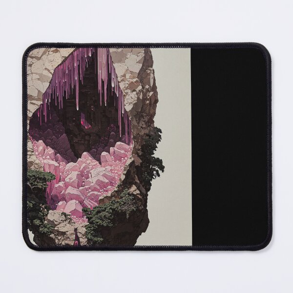 Item preview, Crystal Cavern in Enchanted Cliffside – Minimalist Dark Fantasy Illustration designed and sold by regnumsaturni.