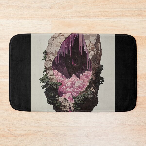 Item preview, Crystal Cavern in Enchanted Cliffside – Minimalist Dark Fantasy Illustration designed and sold by regnumsaturni.