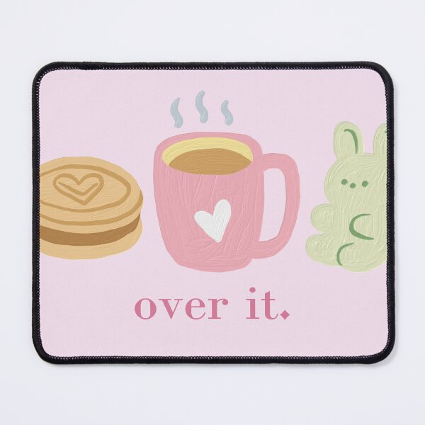 Item preview, over it cookie coffee and green gummy bear cute and simple coquette design with paint strokes designed and sold by cherrytheory.