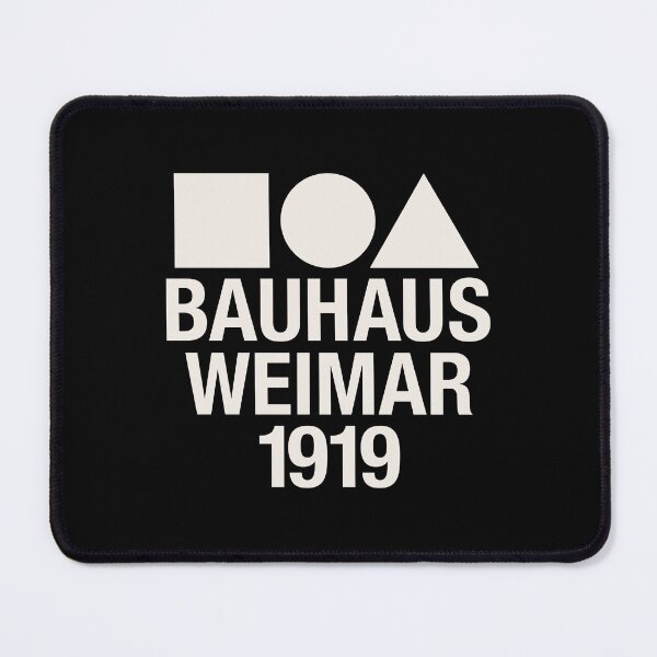 Item preview, Bauhaus Weimar 1919 | Pure White Minimalist Typography Logo with Geometric Elements designed and sold by Boogosh.