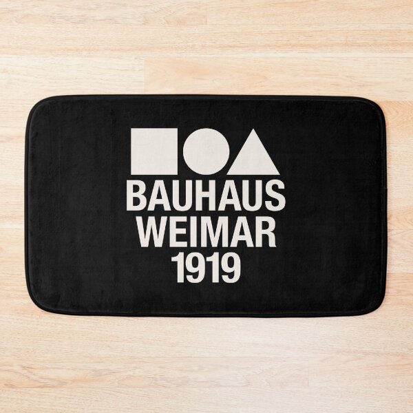 Aperçu de l'œuvre Bauhaus Weimar 1919 | Logo de typographie minimaliste blanc pur avec éléments géométriques créée et vendue par Boogosh.