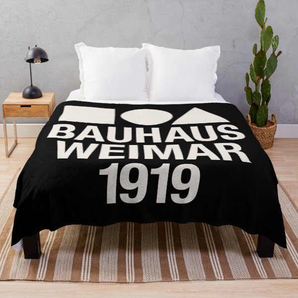 Item preview, Bauhaus Weimar 1919 | Pure White Minimalist Typography Logo with Geometric Elements designed and sold by Boogosh.