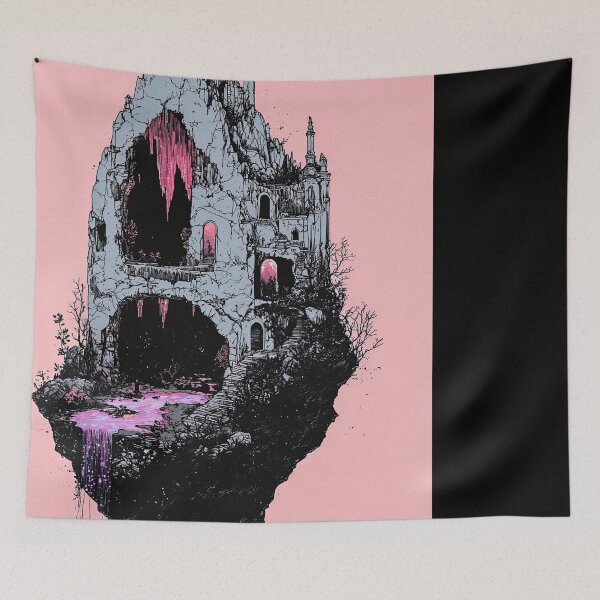 Item preview, Whimsical Dark Fantasy Illustration Of A Floating Castle designed and sold by regnumsaturni.