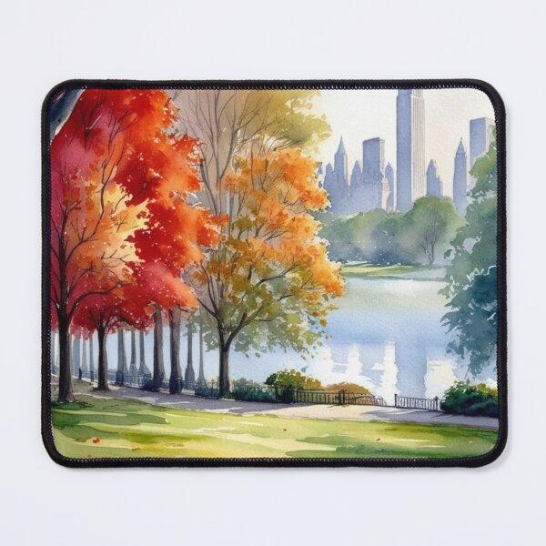 Item preview, Central Park in Autumn: A Watercolor Journey designed and sold by MyriadVoices.