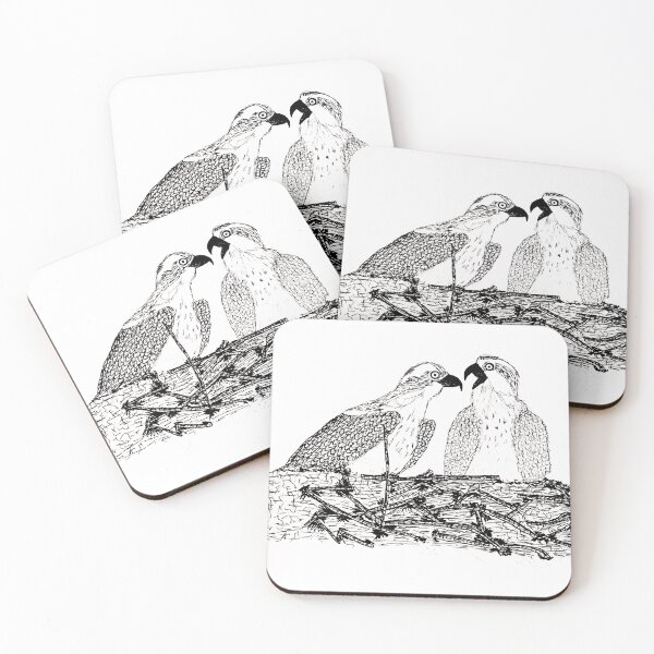 Item preview, Ospreys in their Nest at Llyn Brenig Black and White designed and sold by Katherine Edwards Art.