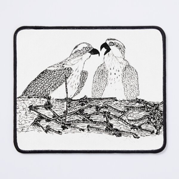 Item preview, Ospreys in their Nest at Llyn Brenig Black and White designed and sold by Katherine Edwards Art.