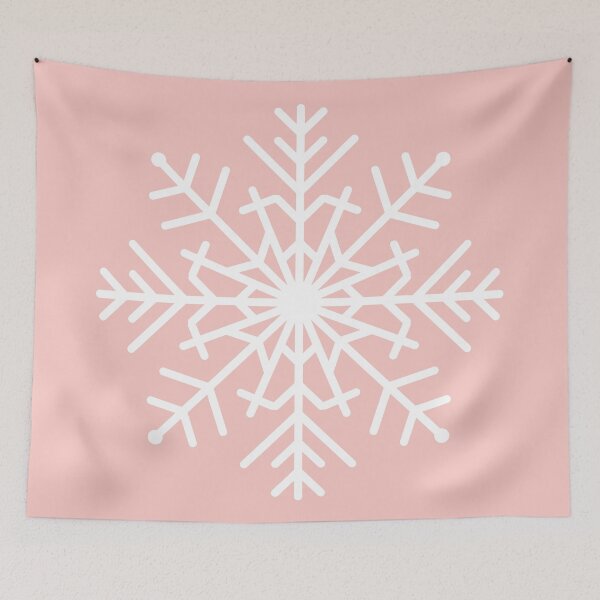 Item preview, Cute white snowflake silhouette on light pink background designed and sold by by-jwp.