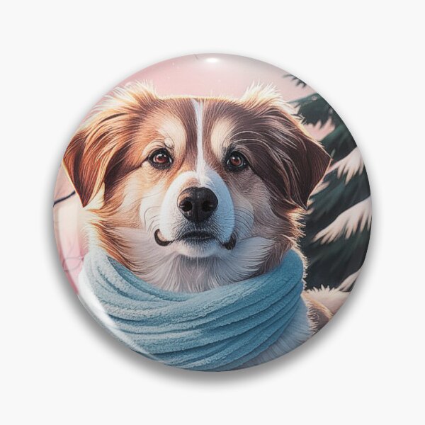 Item preview, Winter Dog Illustration - Cozy Dog in Snowy Landscape with Scarf designed and sold by love3617.