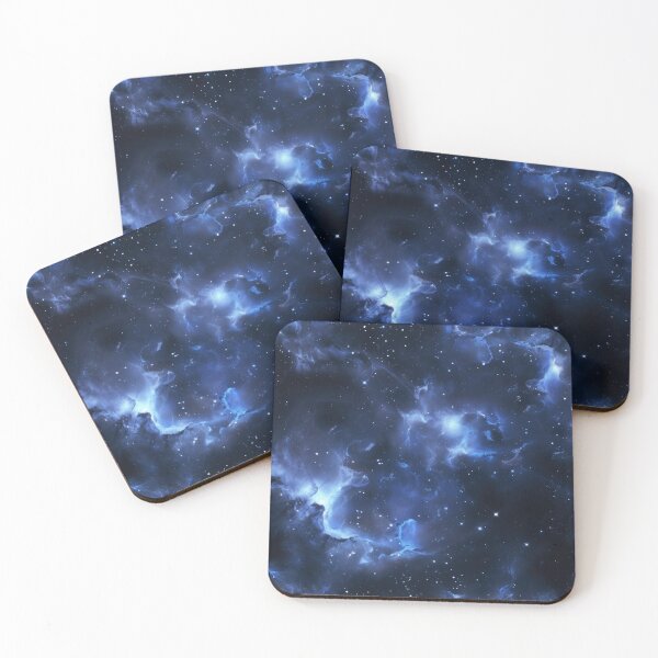 Item preview,  "Galactic Blue Black Neon Nebula Wall Art - Deep Space Starry Cosmos Print"    designed and sold by cocomelon168.