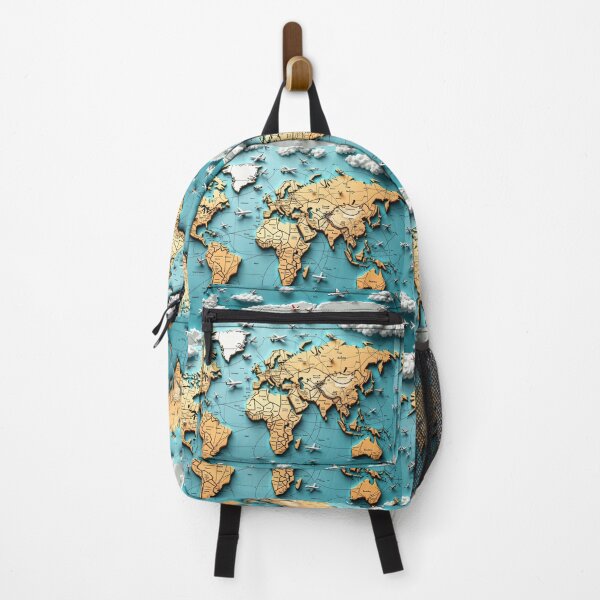 Item preview, A 3D Pattern of Airplanes Soaring Over a World Map with Travel Routes, Perfect for Adventure and Exploration Themes designed and sold by AlwaysHome.