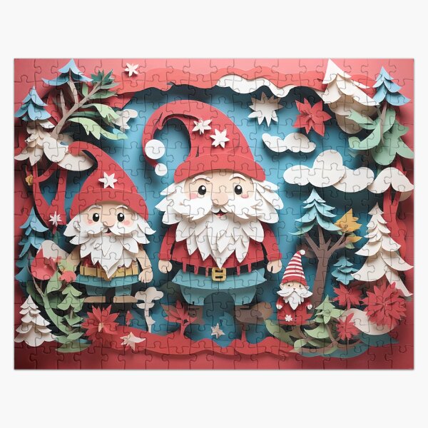 Item preview, Christmas Gnomes Jigsaw Puzzle designed and sold by squishify.