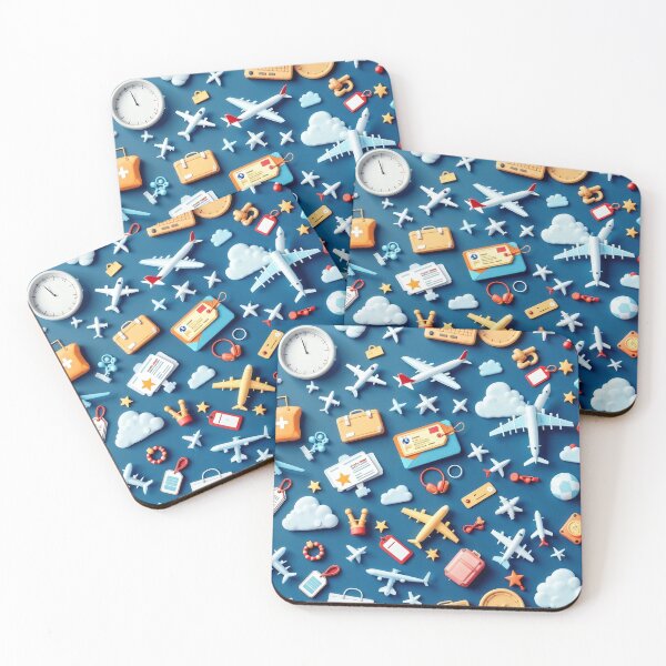 Item preview, 3D Pattern of Airplanes, Boarding Passes, and Luggage Tags for an Air Travel-Themed Background designed and sold by AlwaysHome.