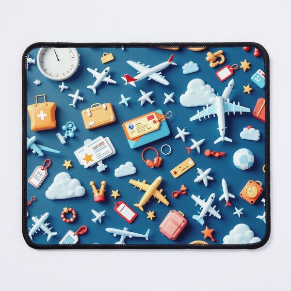 Item preview, 3D Pattern of Airplanes, Boarding Passes, and Luggage Tags for an Air Travel-Themed Background designed and sold by AlwaysHome.