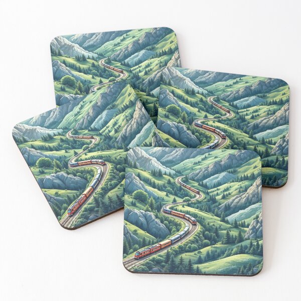 Item preview, 3D Pattern of Scenic Train Journeys Through Mountains, Tunnels, and Rolling Hills, Perfect for Adventure and Nature-Themed Travel designed and sold by AlwaysHome.