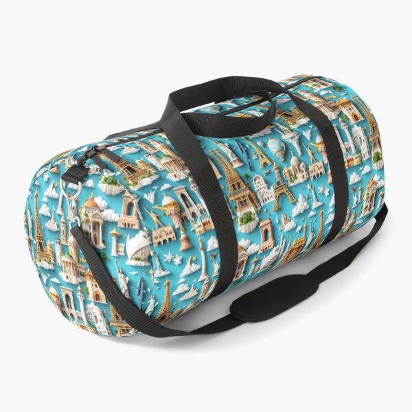 Item preview, 3D Pattern of World Monuments Like the Eiffel Tower and Statue of Liberty, Perfect for Global Travel and Sightseeing Themes designed and sold by AlwaysHome.