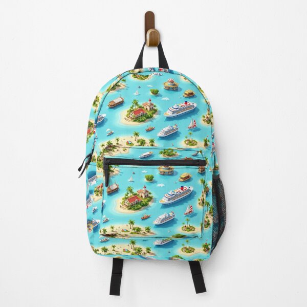 Item preview, 3D Pattern of Cruise Ships and Tropical Islands, Perfect for Seaside Vacations and Island Adventures designed and sold by AlwaysHome.