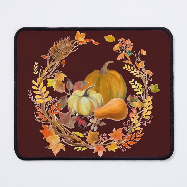 Item preview, Autumn pumpkins and colourful leaves wreath designed and sold by Little Miss Bee.
