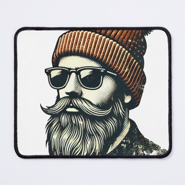 Item preview, Bearded Hipster in Beanie and Sunglasses Retro Design designed and sold by AIARTIST1.