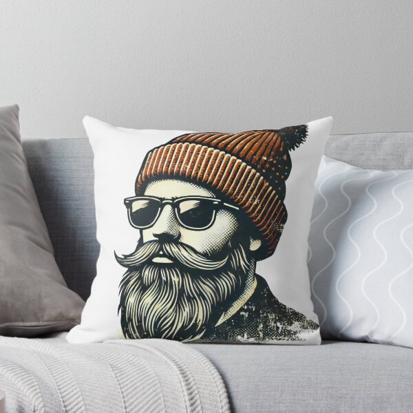 Item preview, Bearded Hipster in Beanie and Sunglasses Retro Design designed and sold by AIARTIST1.