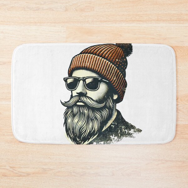 Item preview, Bearded Hipster in Beanie and Sunglasses Retro Design designed and sold by AIARTIST1.