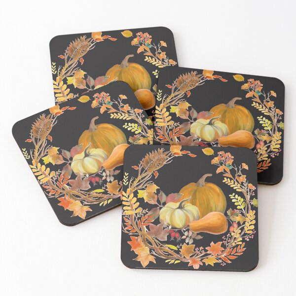 Item preview, Autumn pumpkins and colourful leaves wreath designed and sold by Little Miss Bee.