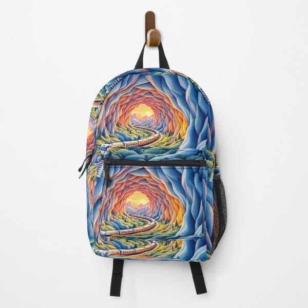 Item preview, Abstract 3D Pattern of Scenic Trains Passing Through Mountain Tunnels and Rolling Hills, Perfect for Adventure and Nature Travel-Themed Designs designed and sold by AlwaysHome.