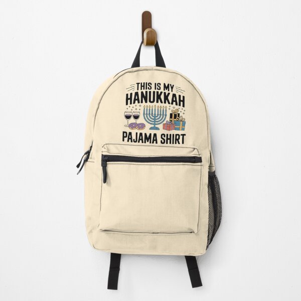Item preview, Festive Hanukkah Pajama Shirt with Menorah, Wine, and Donuts Design designed and sold by love3617.
