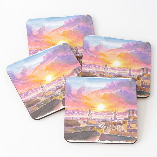 Item preview, Munich Skyline and Alps Mountain Range in Fabulous Sunlight designed and sold by artshop77.