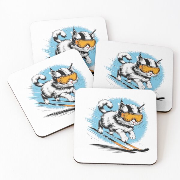 Item preview, Skiing Cat Adventure - Bold Winter Fun designed and sold by mArtWear.