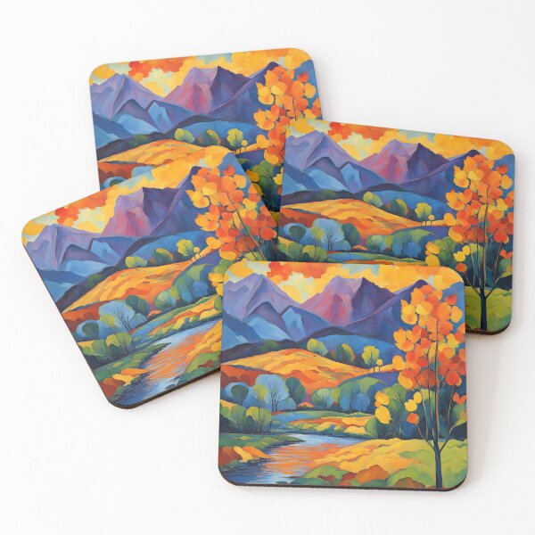 Item preview, Mountain Landscape with Vibrant Trees and River designed and sold by RetroPop23.