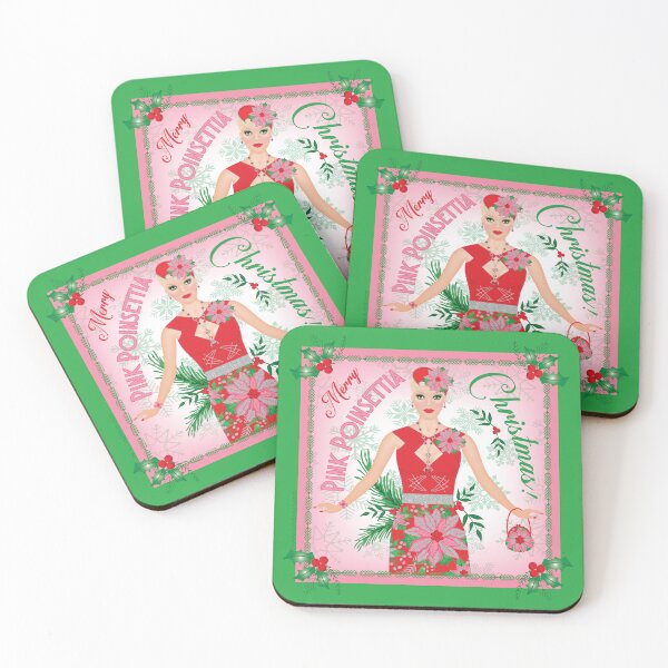 Item preview, Merry Pink Poinsettia Christmas! designed and sold by SandedollArt.