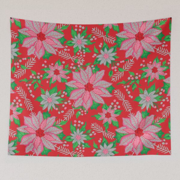 Item preview, Merry Pink Poinsettia Christmas! designed and sold by SandedollArt.
