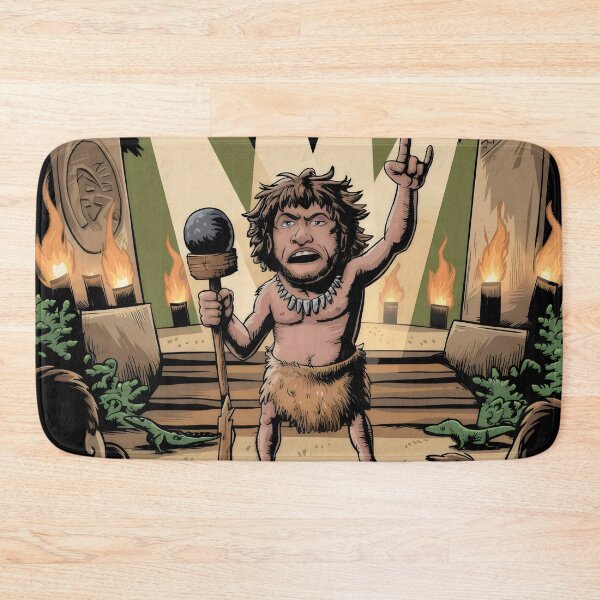 Artikelvorschau, Lustige prähistorische Rockband-Kunst – Caveman-Konzert-Humor entworfen und verkauft von Prime-Studio.