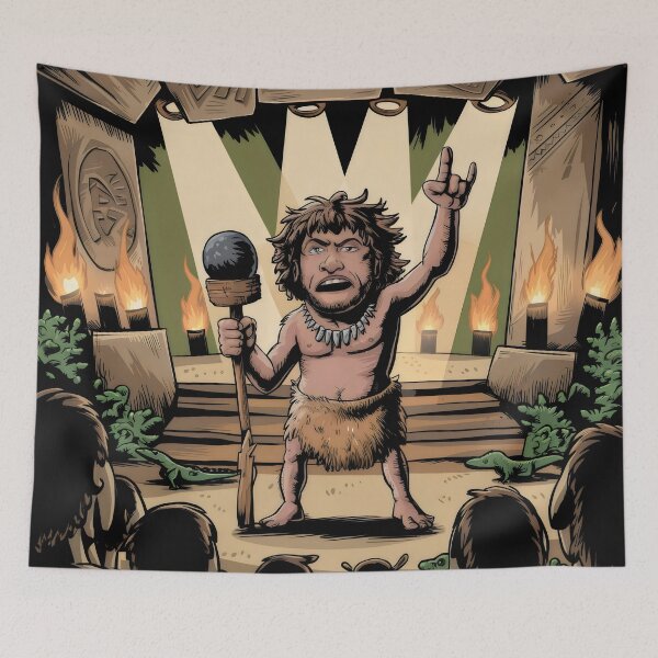 Item preview,  Funny Prehistoric Rock Band Art – Caveman Concert Humor designed and sold by Prime-Studio.