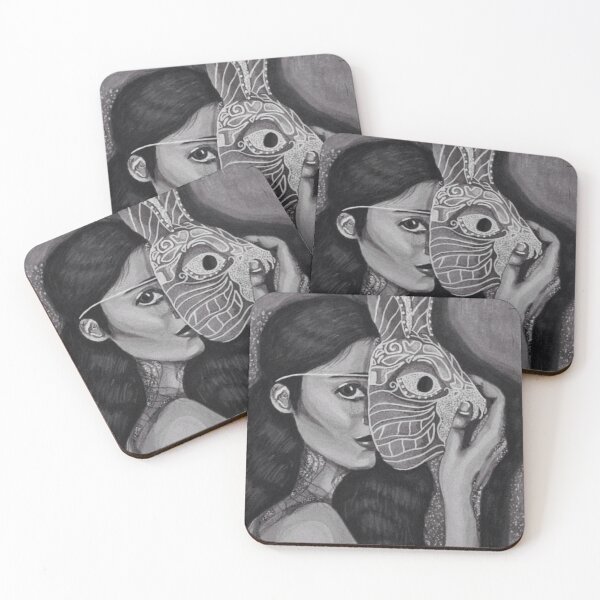 Item preview, Rabbit Mask - Black and grey version designed and sold by Lozzamarie-art.