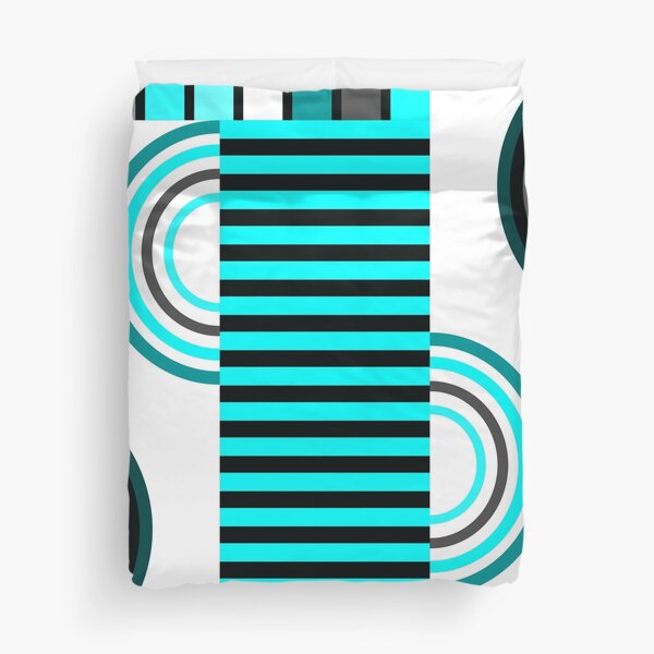Item preview, Turquoise-Blue And Gray Retro Bauhaus Abstract Designs designed and sold by DEC02.