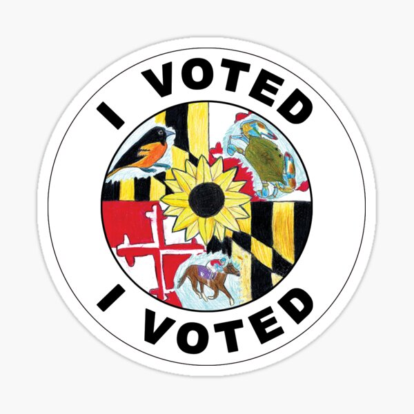 Item preview, Maryland "I voted" sticker  designed and sold by Exaltshop.