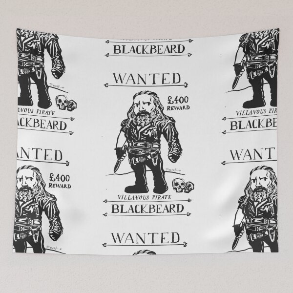 Item preview, WANTED Blackbeard poster - Our Flag Means Death designed and sold by DinoCatDraws.