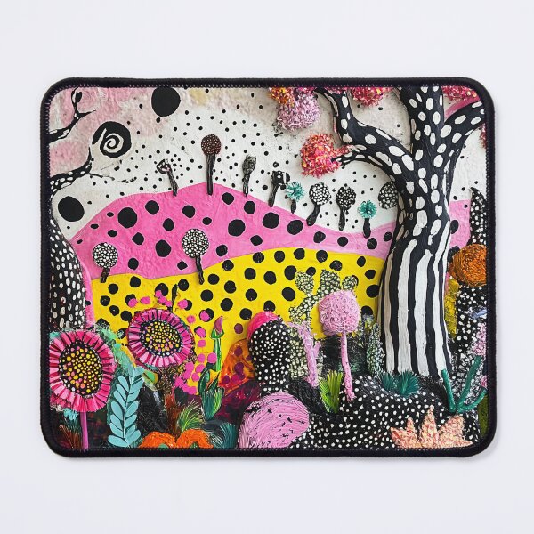Item preview, Black and White Dots and Stripes in Colorful Wildflower Garden designed and sold by Neika Shimm Designs.