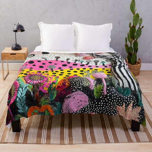 Item preview, Black and White Dots and Stripes in Colorful Wildflower Garden designed and sold by Neika Shimm Designs.