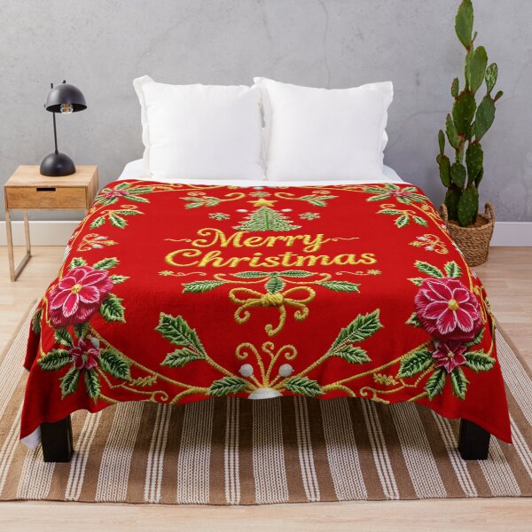 Item preview, Simple Merry Christmas Embroidery designed and sold by svarupa.