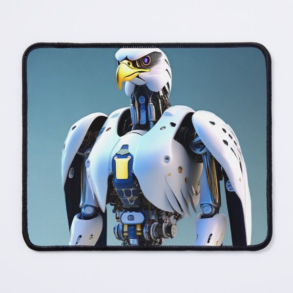 Item preview, Futuristic robotic humanoid eagle 3D rendering, sci-fi art. designed and sold by ruiztiger70.